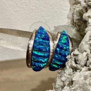 Vintage Signed Opal Earrings